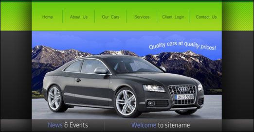 Photoshop网页制作教程：设计制作汽车网站头