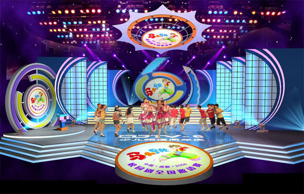 少儿频道周年庆典舞美设计效果图